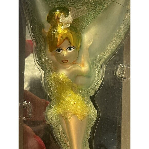 Disney Tinker Bell Blown Glass Ornament Holiday Christmas 5" Peter Pan - Picture 1 of 7